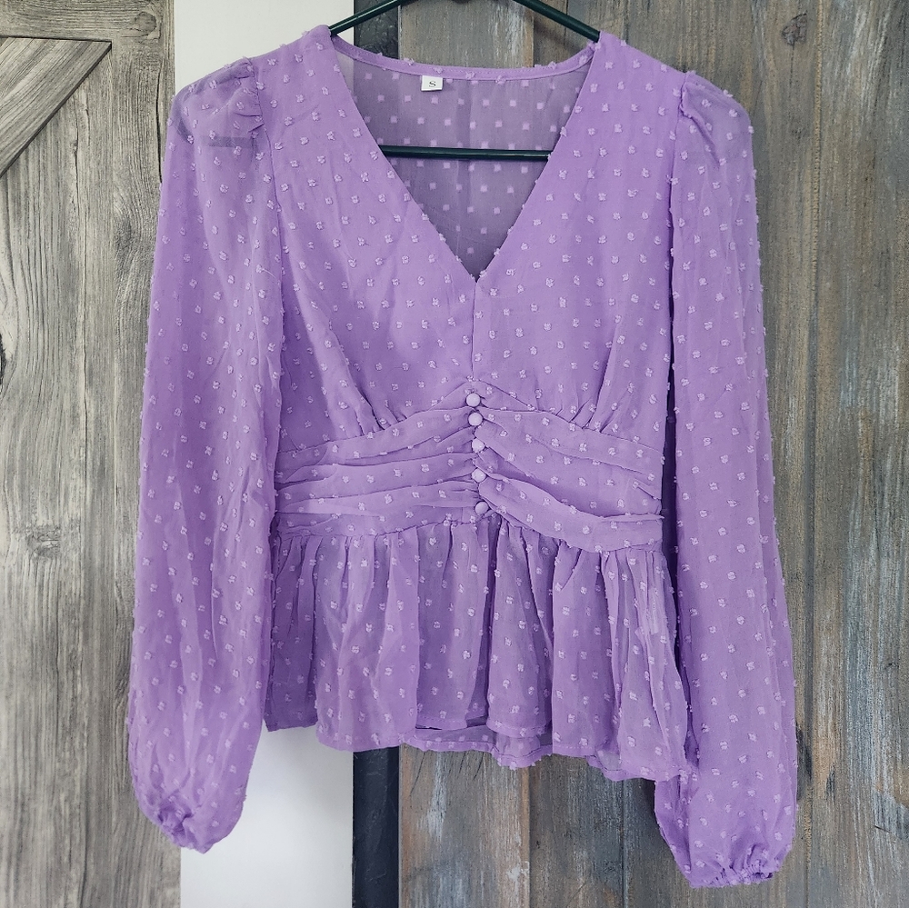 Shein long sleeve peplum top